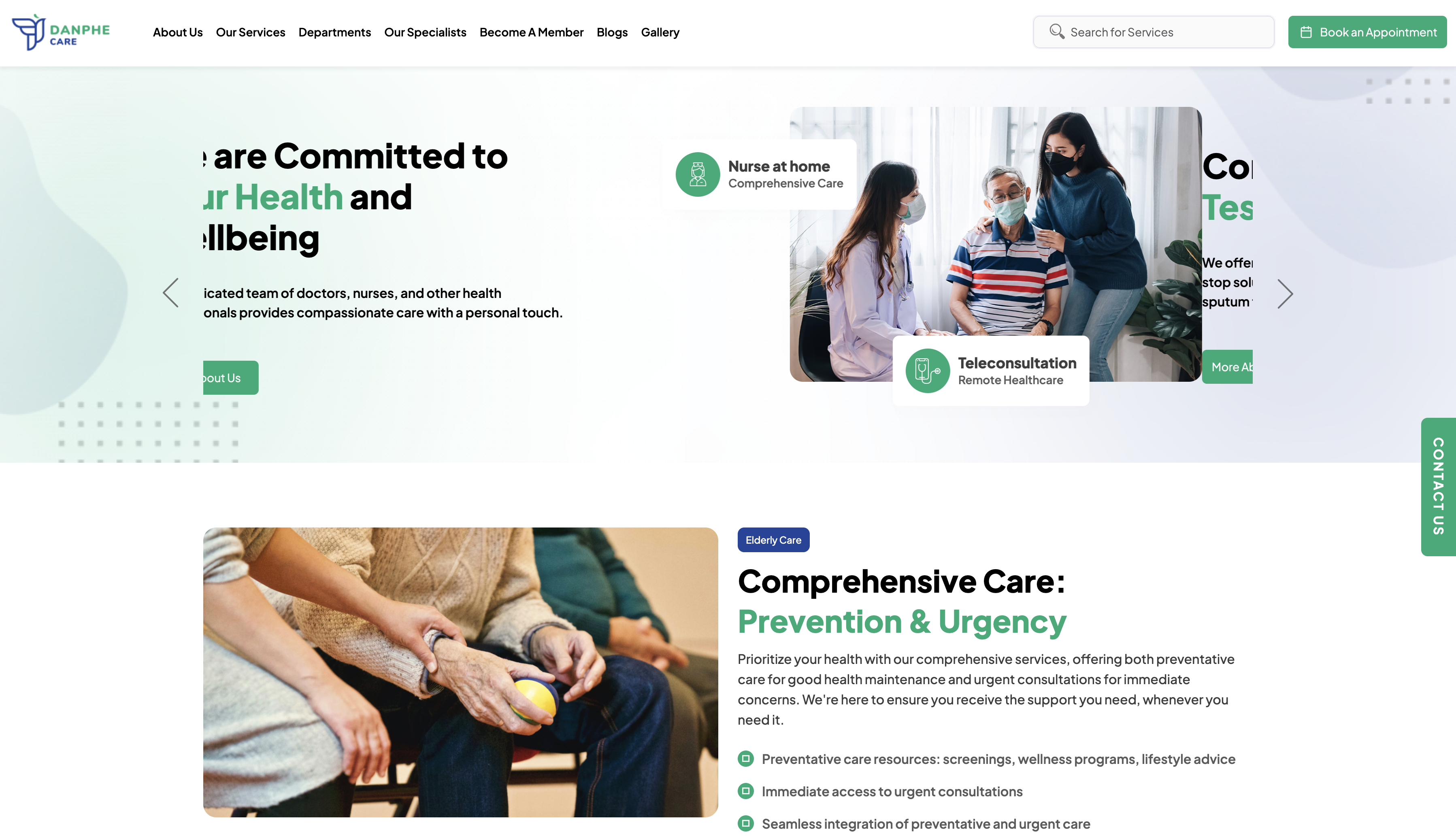 Screenshot of D-Care project